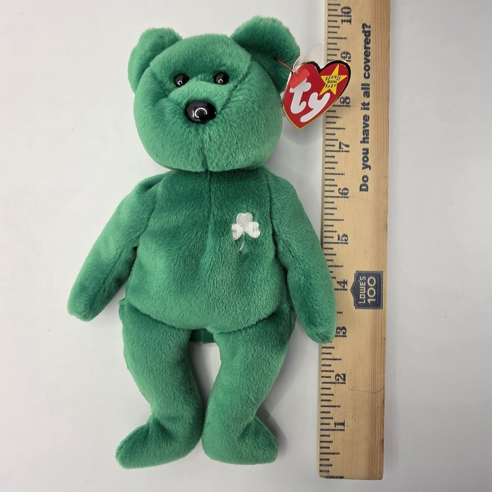 Ty Beanie Baby Erin the Irish Bear 1997 Retired Vintage Green Shamrock with Tags - Picture 12 of 12